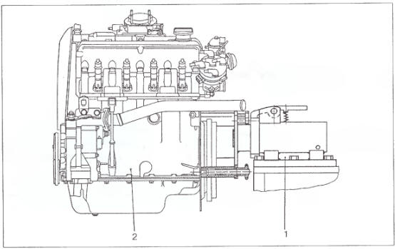 Рис. 2.24.3. Двигатель, установленный на приспособление для разборки и сборки: