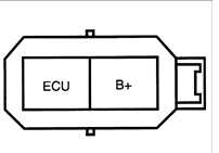 4. Измерьте напряжение между контактами ECU и В+ в разъеме катушки зажигания.