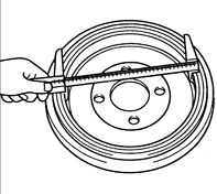 3. Измерьте внутренний диаметр тормозного барабана.