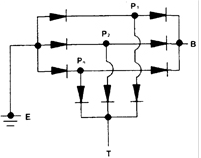 1. Омметром проверьте проводимость между выводами каждого диода.