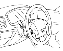5. Приставьте подушку безопасности к рулевому колесу чтобы проверить ее