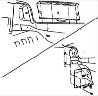 1. Снимите заднюю поперечную обивку и обивку задней части багажника.