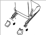 1. Снимите крышки, закрывающие салазки переднего сидения.
