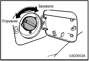 3. Медленно поверните крышку заправочной горловины против часовой стрелки. В