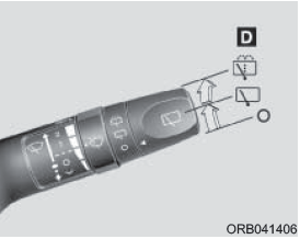 D : Управление задним очистителем/омывателем (при наличии)