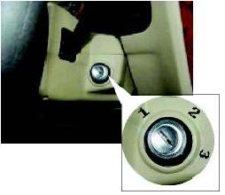 Положение 1: зажигание выключено, а рулевая колонка заблокирована.