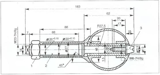 Рис. 2.25.2. Приспособление для выпрессовки поршневого пальца: 1 - гайка;