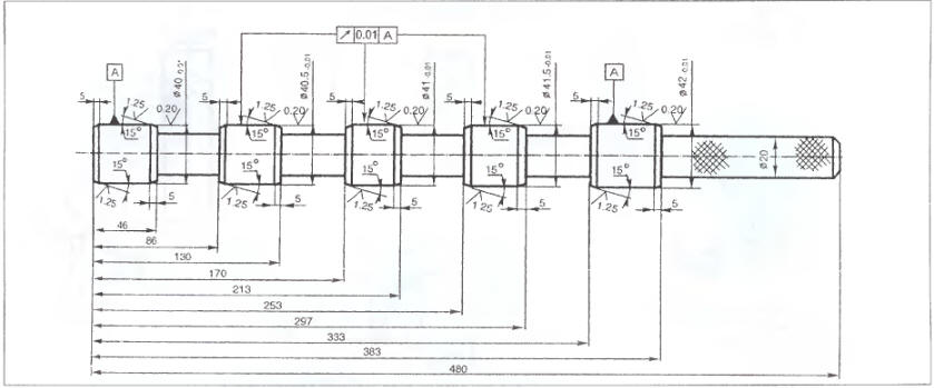 Оправка для проверки соосности подшипников распределительного вала.