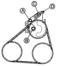 17. Установите ремень привода насоса усилителя рулевого управления и