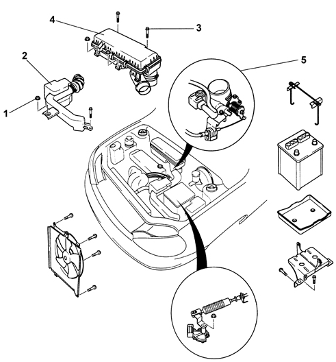 Воздушный фильтр (ACL) и элементы моторного отсека