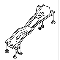 29. Выверните четыре гайки и четыре болта крепления двигателя к нижней балке.