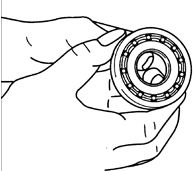 Проверьте подшипник на отсутствие повреждений и плавность вращения.