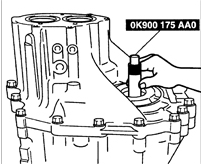 3. Через картер коробки передач установите приспособления OK900 175 AA0 на