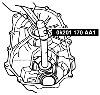 2. Используя оправку OK201 170 AA1 установите в гнездо картера коробки
