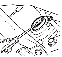 11. Используя оправку OK201 170 AA1 установите новое уплотнительное кольцо в