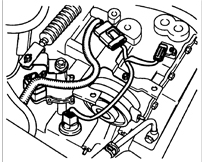 2. Ослабьте гайки крепления троса рычага селектора со стороны коробки передач