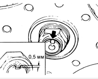 7. Наверните новую гайку с буртиком и забейте буртик гайки в паз приводного