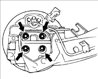 12. Отверните гайки и извлеките болты крепления передних частей продольных