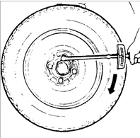 4. Динамометрическим ключом проверьте момент затяжки гаек крепления колеса.