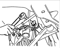 4. Установите тягу стабилизатора поперечной устойчивости на кронштейн и