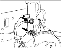 4. Отсоедините шарнир тяги стабилизатора поперечной устойчивости от передней