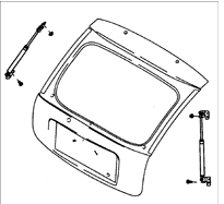 14. Выверните два болта крепления газонаполненной стойки.