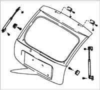 Установка двери багажного отделения проводится в последовательности, обратной