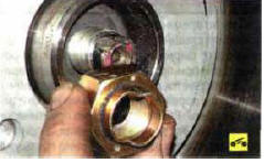 3. Снимите колесо, отверните гайку ступицы...