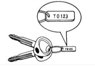 Расположение пластинки с кодовым номером ключей