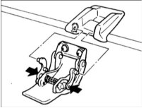 Направления нажатия на ручки в основании рукоятки, для вывода их из отверстий