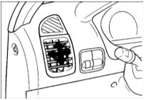 Направления перемещения ручки управления бокового дефлектора