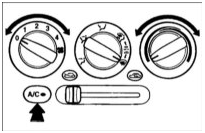 Положение ручек в режиме удаление инея/ конденсата (запотевания)