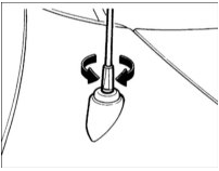 Направления поворота при снятии и установке съемной антенны с фиксированным штоком
