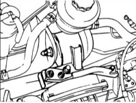 3. Снимите опору двигателя с двигателя.