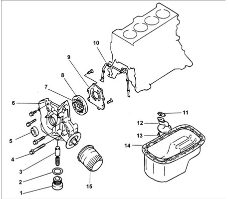 Масляный насос двигателя SOHC