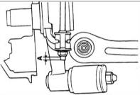 3. Установите тягу стабилизатора и закрепите гайкой так, чтобы нижняя гайка располагалась