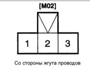 3. Проверьте, подается ли напряжение аккумуляторной батареи на контакты 1 и 2
